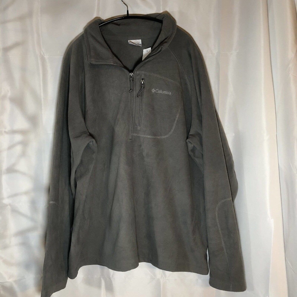 Columbia Fleece Jacket Gray Mens XL 1/2 Zip